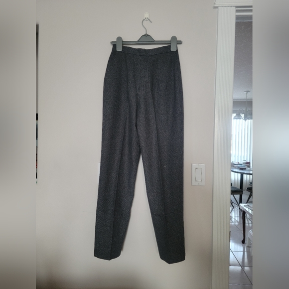 Petite Pinstripe Wool High Waisted Dress Pants NWT - Picture 2 of 10